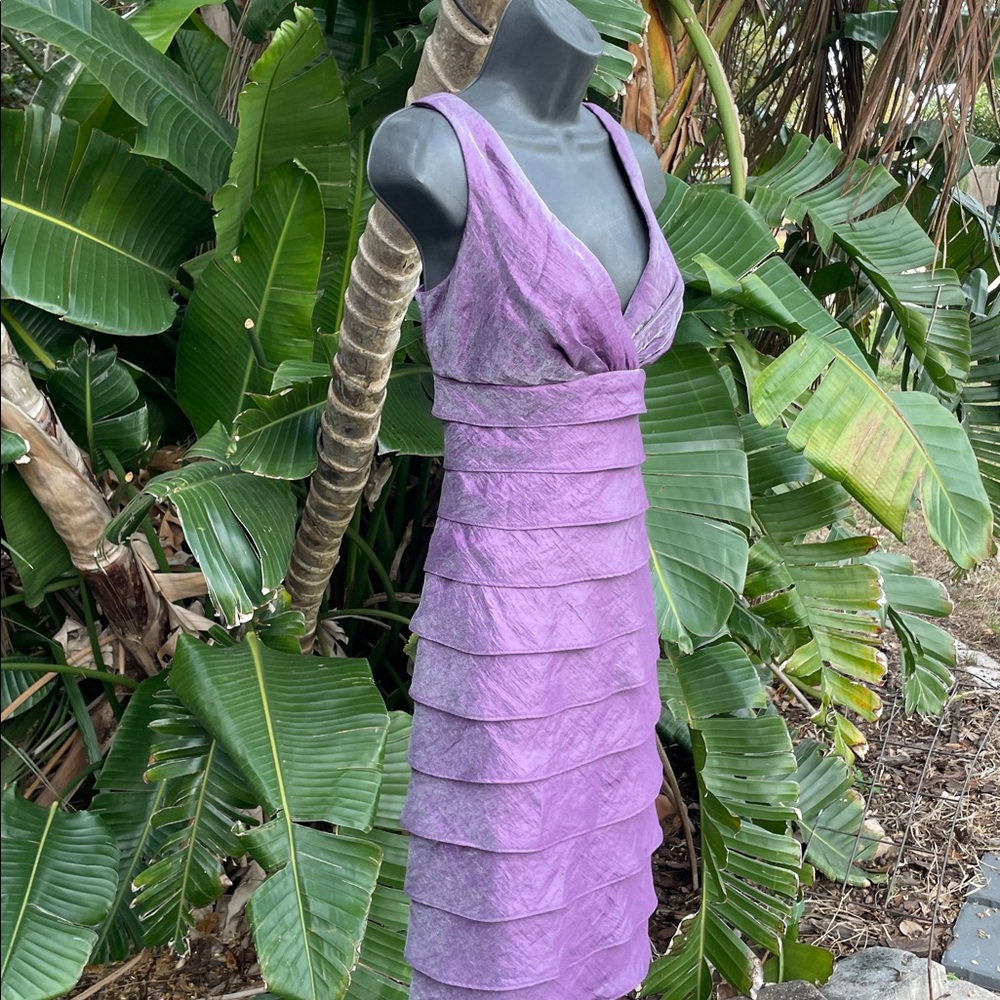 London Times metallic ruffled dress - Picture 4 of 10
